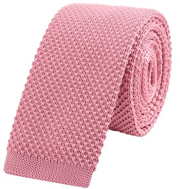 WANYING Herren 5.7cm Schmale Krawatte Strickkrawatte Gestrickte Narrow Krawatte Knit Tie Retro Vintage Casual Büro Basic - Einfarbig