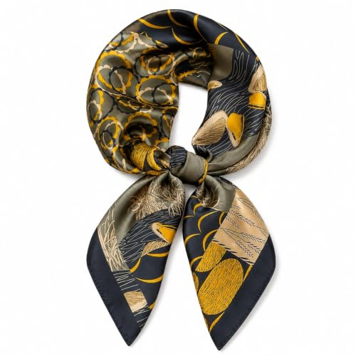 MAIRY Silk Hair Scarf Satin Hijab Lightweight Square Bandanas Sleeping Wraps Neck Head Scarves SF-M74