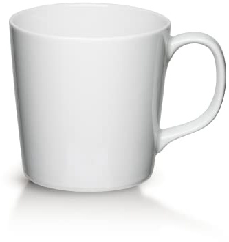 Mahlwerck Kaffeepott, große moderne Kaffeetasse mit Henkel, Premium Porzellan, hochlänzende Oberfläche, handveredelt, Pearl White, weiß, 500 ml