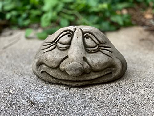 Figurine effrayante visage souriant, décoration de jardin, décoration d'Halloween, statue minimaliste, figurine de tête personnalisée, sculpture de visage extérieure, décoration de sphère, figurine