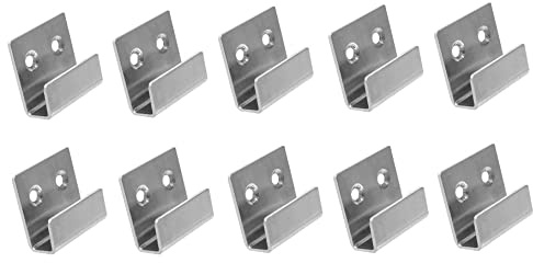 HEGAPRO Schwerlast-Haken Wandhaken Edelstahl Falzhaken Falz Haken Seil Bilder Bilderrahmen Metallhaken für Garage Küche Keller Werkstatt Innenabstand 10mm 10 Stück