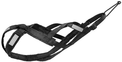 Arnés Total Anti-tirones para Deportes con Perro, Correr, Runing, Canicross, Trineo, Mushing, Bicileta, Patinete... (L, Negro)