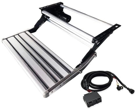 Door control,Wohnwagen Trittstufe,Einzelne Schicht Trittstufe Wohnmobil Elektrisch Aluminium Ausziehbare Trittstufe Zwei Kontrollmethoden