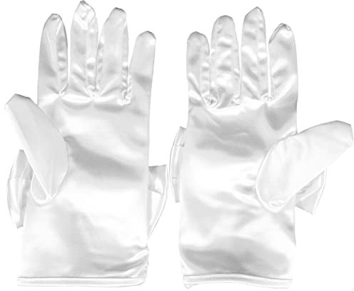 COLLBATH 1 Paar Weiße Hochzeitshandschuhe Satin Brauthandschuhe Damen Für Kostüm Teeparty