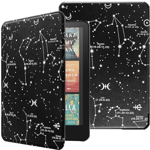 HGWALP Fodral för Kindle Paperwhite (12th Gen) & Kindle Colorsoft Signature (1:a generationen, 2024), tunt lättviktigt skyddsfodral skal med automatisk sömn/vakna för Kindle Paperwhite 7-tums - COS