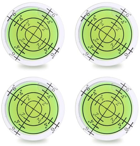 AEIOPRS 4 PCS Ø 32 mm Diamètre Niveaux à Bulle Rond Idéal pour Camping Appareils Photo