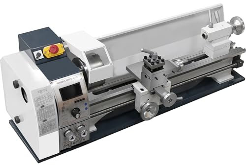 Furvveerr Torno Metal 1200W Torno Metálico 220mm x 600mm Motor con Cepillo Torno de Metal de Mesa Torno Metálico Mini Precisión Torno Velocidad Variable 0-3000RPM para Perforación de Torneado Inverso