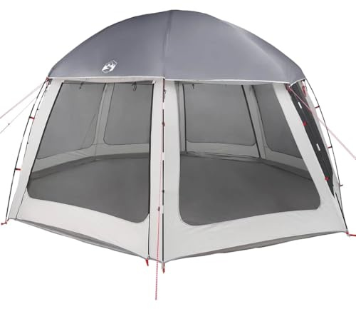vidaXL Poolzelt mit abnehmbarem Überzelt Netzwänden Grau 510x510cm