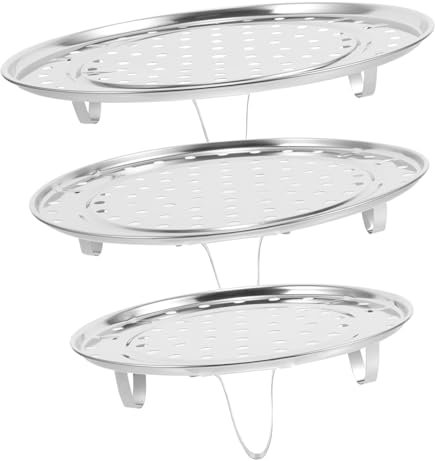 OFFSCH 3pcs Kitchen Steamer Rack Stainless Steel Steam Rack Steaming for Pots Pans Cookware Detachable Legs Steaming Stand