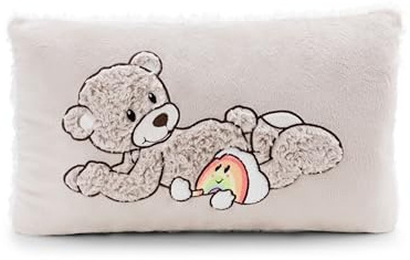 OSRAM NICI 62334 Coussin Motif Ours Finni, 43 x 25 cm, Gris, Moelleux, Pour Garçons, Filles, Bébés Et Amateurs De Doudous, Idéal Pour La Maison, La Maternelle Ou Les Déplacements