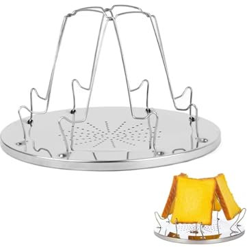 Outdoor Bread Rack, Portable Camping Toaster, Stainless Steel Toast Racks, Folding Camp Stove Toaster, Outdoor Toaster Rack Holder for Camping Fishing Hiking