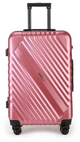 Fly Kite Luggage 28 Inch Large Suitcase PC+ABS Hard Shell with Aluminium Trolley Handle, Real TSA 3 Digit Secure Lock, 360° Smooth Wheels Lightweight Suitcase Pink