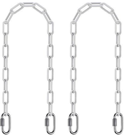 SELEWARE 2 Stück Hängeschaukelketten, 100 cm, kunststoffbeschichtete Hängeketten mit 4 Karabinern, 453,6 kg Kapazität, Hängesets für Hängematte, Schaukelstuhl, Boxsäcke, Innen- und Außenbereich