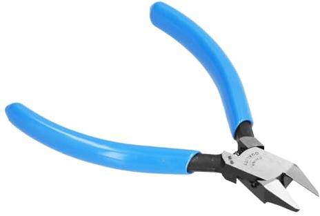 Xixian Cortador de Alambre Chrome Vanadium Acero Lado de Corte Diagonal de Alicates para Recorte de Cables Eléctricos, Manija de Plástico Azul, Modelo MJL-100