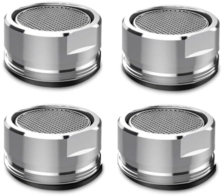 PARENCE.- 4er Set Universal-Wasserhahn-Belüfter M24 – Wasserspartipps in Chrom-Effekt | Spritzwassergeschützt, Standard-Außengewinde 24 mm | Keine Dichtung im Lieferumfang enthalten