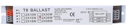 NZBZKKNBCP Ballast électronique for lampes fluorescentes T8 220-240 V CA 2 x 36 W for large tension ballast