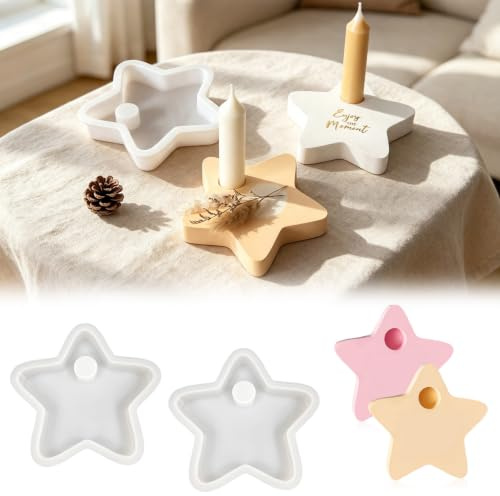 TZEKING 2 Stück Silikonformen Gießformen Kerzenhalter,Silikonform Weihnachten,Kerzenform Giessform,DIY Gießformen Silikon,Kerzen Formen Silikon für Bastelarbeiten