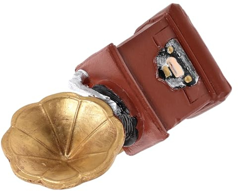 WHAMVOX Mini Gramophone Rétro en Résine, Modèle de Phonographe Miniature Moyen pour Décoration Maison de Poupée, Accessoire Photo et Ornement Vintage pour Miniature Maison, Décoratif