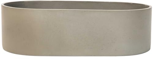 VIVANNO Pflanzschale Dekoschale Fiberglas Beton-Design Grau SOLENA 35x20x10 cm