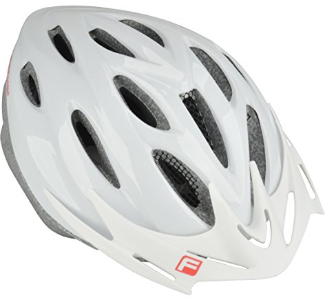 FISCHER Erwachsene Fahrradhelm, Radhelm, Cityhelm Aruna, S/M, 54-59cm, weiß, mit beleuchtetem Innenring-System