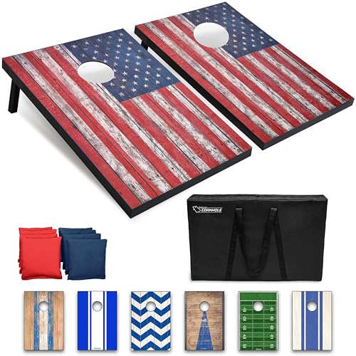 GoSports Klassiskt cornhole set – innehåller 8 sittsäckar, reseetui och spelregler (stilval)