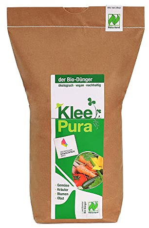 KleePura Bio Universaldünger. NATURLAND zertifiziert. Bio-Dünger für Gemüse, Kräuter, Blumen & Obst. Veganer Pflanzendünger aus Bio-Klee & Luzerne. 5 kg