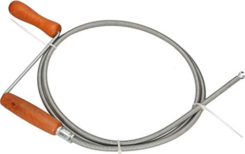 KOTARBAU Rohrreinigungswelle | Ø 9 mm L: 2 Meter | Federstahldraht Verzinkt Alle Größen Kanal Flexibel Spirale Holzgriff Kopf Klauenform Kurbel Für alle Abflüsse