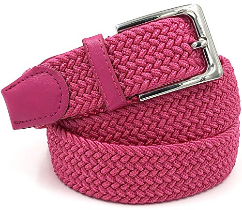 LisaModa Unisex Stretch Flechtgürtel Pink Gürtel ideal für Bundmaß 85 bis 115 cm