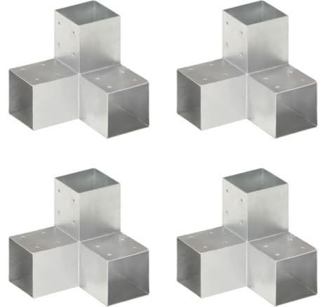 vidaXL Pfostenverbinder 4 Stk. Y-Form Verzinktes Metall 91 x 91 mm