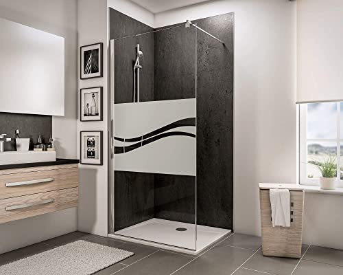 Schulte paroi douche italienne 140 x 200 chromé barre 122 cm, verre 6 mm