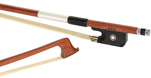 MI&VI AB-510 Brazilwood Viola Bow for 11 Violas with Ebony Frog | Octagonal Silver Mount | Well Balanced | Light Weight | Mongolian Horse Hair - MIVI Music