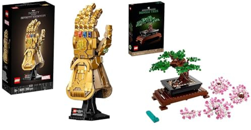 LEGO 76191 Marvel Infinity Gauntlet Building Set, Thanos Glove Model & 10281 Bonsai Tree Set for Adults, Home Décor DIY Projects, Creative Relaxing Activity, Idea