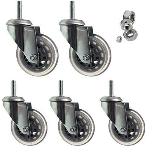 ACiyD Lenkrollen Heavy Duty bewegliche Lenkrollen Heavy Duty Lenkrollen mit Bremse 360 Grad drehbar PU-Gummi 50 kg Tragfähigkeit für industrielle Werkbank Trolley Möbelräder (Univer