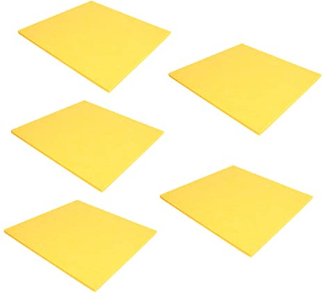 SUPVOX 5pcs Felt Acoustic Sound Panels for Walls, Sound Absorption Board with Self-adhesive, Easy to Install Yellow Felt Panels for Dance Rooms and Ktv, Versatile and Simple Design