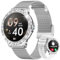 LIGE Smartwatch Damen mit Telefonfunktion, 1.32 Diamant Fitnessuhr Damen für IOS Android mit Schlafmonitor, Menstruationszyklus, Smart Watch Armbanduhr Silber Mesh