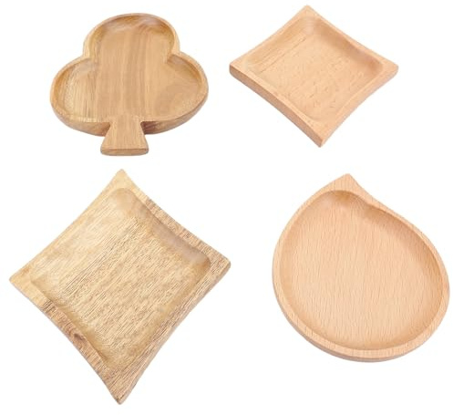 Juego de 4 bandejas de madera para servir alimentos, elegante decoración de granja, platos de aperitivos, juego de encimera para entretenimiento, desayuno, mesa de café, decoración del hogar