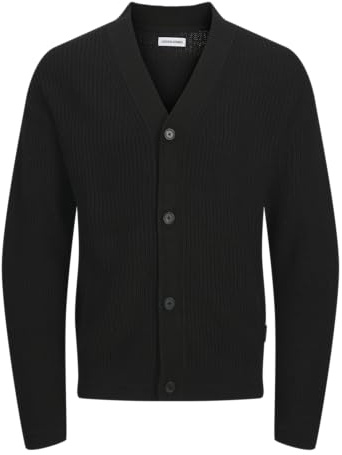 JACK & JONES Jjconnor Knit V-Neck Cardigan da Uomo, Nero, L