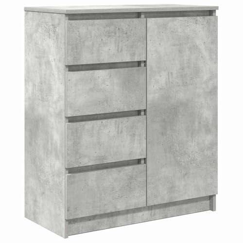vidaXL Skänk med lådor betonggrå 71x35x84 cm konstruerat trä, förvaringsskåp, sideboard skåp, hall skåp, bufféskåp, kök förvaringsskåp