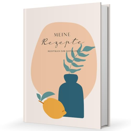 BIROYAL Rezeptbuch zum Selberschreiben A5, 120g Papier, Hardcover | Eigenes Kochbuch mit Umrechnungstabelle & Inhaltsverzeichnis, Platz für 100 Rezepte, Doppelseite pro Rezept, für Hobbyköche