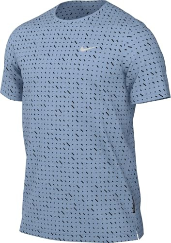 Nike Miler Breathe HJ4181-422 - Camiseta de Correr de Manga Corta para Hombre, Color Azul psíquico/Plateado Reflectante, Talla L