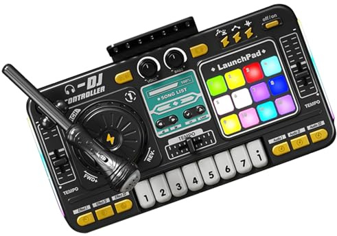 DJ USB RECHERBART MIXER-pianokort, lysande ljudplatta | Multifunktionell musikskrivbord med rytmer, inlärningstangentbord för småbarn, present till
