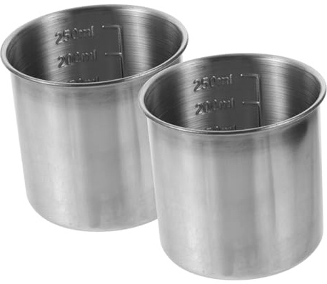 ARTSEWPLY 2 pezzi Misurini in Acciaio Resistenti da Contenitori Misura Multiuso con Bocca Larga per Cucina e Preparazioni Facili da Pulire