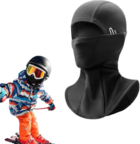 OIXEYA Passamontagna Bambino Bambina Termico, Passamontagna Moto Invernale Antivento, Maschera Sottocasco Traspirante, Adatto per Sci, Ciclismo, Corsa, Snowboard, Moto