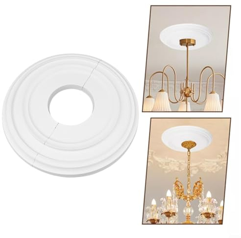 Trayne Deckenrosette, runde Styropor-Deckenmedaillon, dekorative Platte für Deckenventilator und Lampenabdeckungen