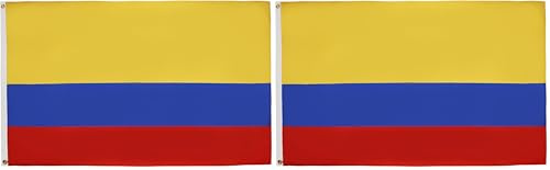 AZ FLAG - Drapeau Colombie - 150x90 cm - Polyester léger - Drapeau Colombien Avec Oeillets Métalliques Intégrés - 80g (Lot de 2)