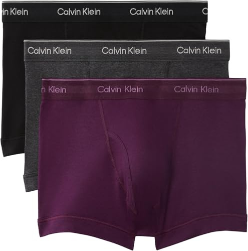 Calvin Klein Calzoncillos bóxer Hombre Pack de 3 Trunks con Logotipo en la Cintura