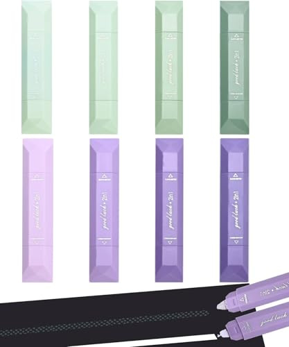 8Pcs Rubans Correcteurs & Colle à Ruban Adhésif Double Face(Violet+Vert) | Point fort de l’article