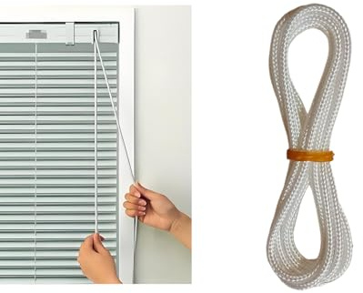 Blind Curtain Cords 4mm Loop Link Cord, Suitable for Honeycomb Blinds, Pleated Blinds, Roller Blinds，White Venetian blind accessories (4ft)