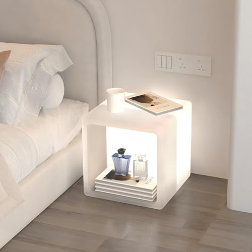 Lampada notturna a LED per tavolino, cubo moderno con telecomando, design minimalista per casa e giardino