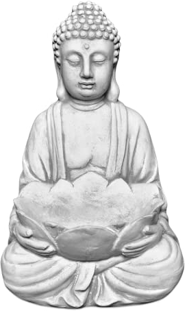 gartendekoparadies.de Statue en Pierre Massive de Bouddha avec Bol de Moine, Hauteur 30 cm, Bol : 13 x 7 x 4 cm, Gris, Poids 6 kg, Pierre coulée résistante au Gel